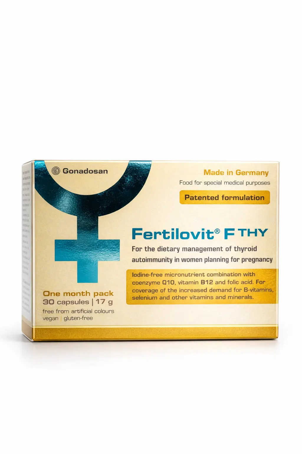 FERTILOVIT® F THY auglības uzturēšanai sievietēm ar vairogdziedzera autoimūnām slimībām, 30 kapsulas