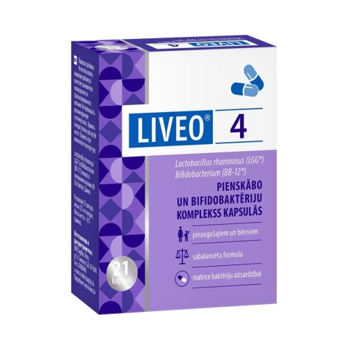 LIVEO 4 pienskābo un bifidobaktēriju komplekss (21 gab.)