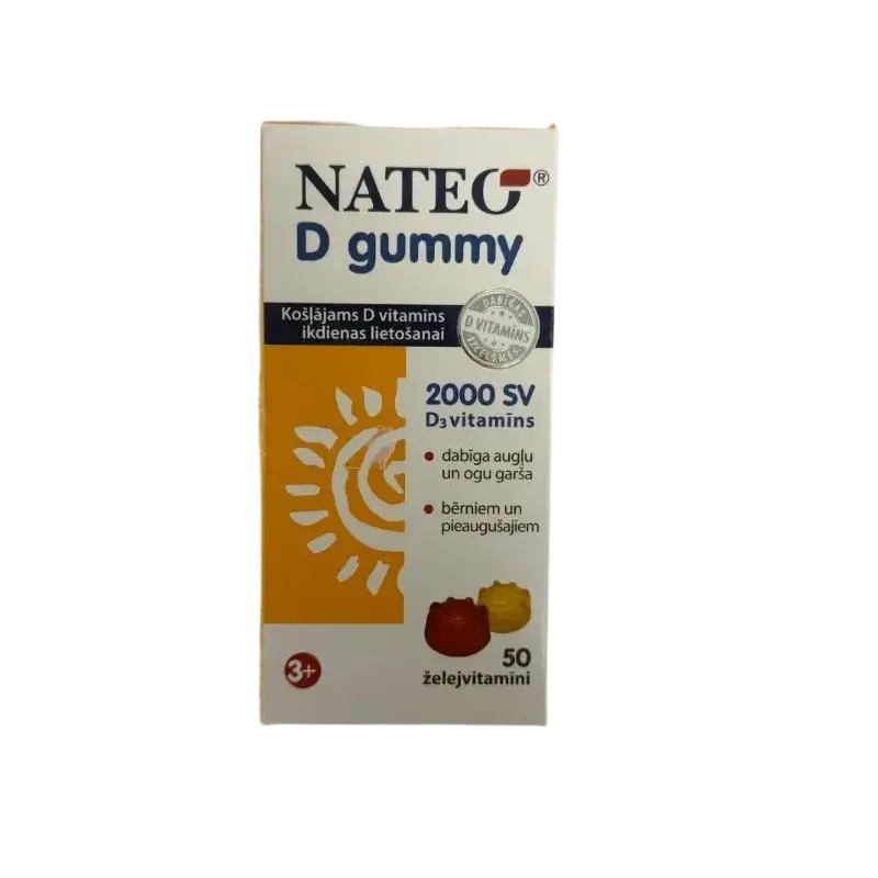 NATEO D gummy - garšīgi želejvitamīni kā pieaugušajiem, tā bērniem.