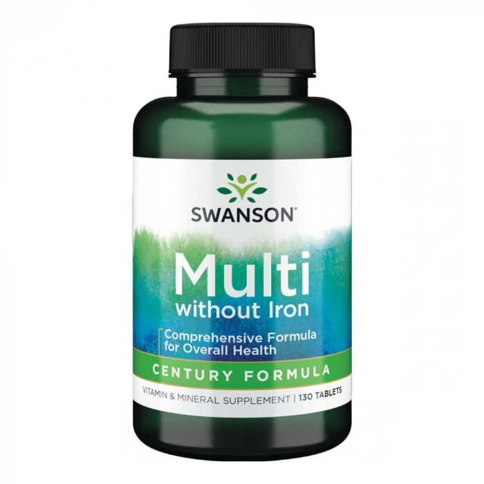 SWANSON Multivitamīnu un minerālu komplekss bez dzelzs (130 kaps.)