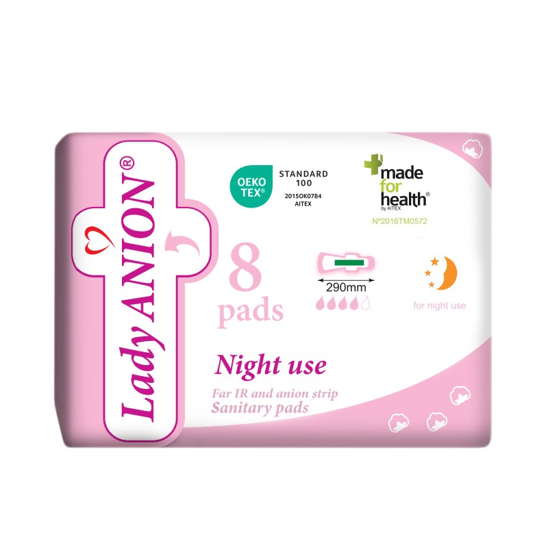 LADY ANION Night Use higiēniskās paketes (8 gab.)