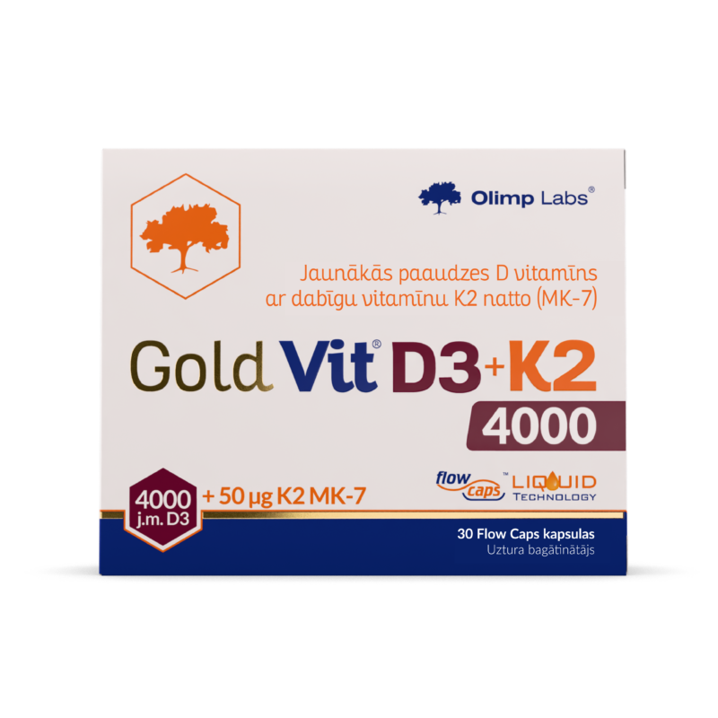 OLIMP LABS Gold Vit D3 + K2 4000SV kapsulas (30 gab.)
