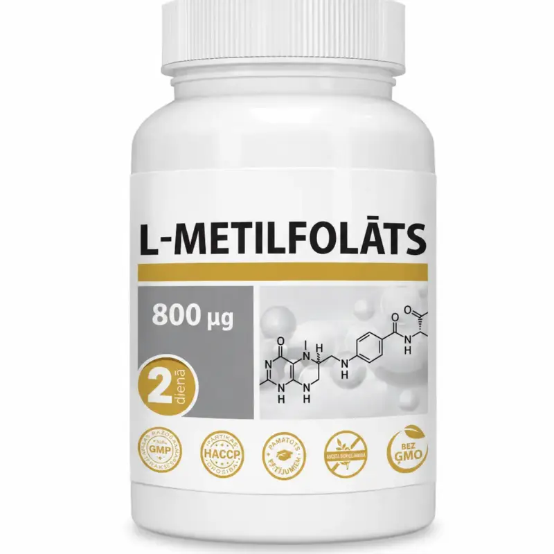 L-metilfolāts tabletes (60 gb.)