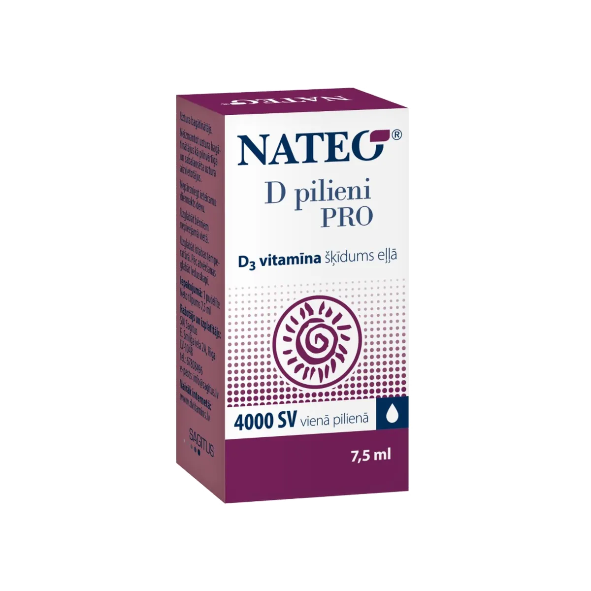 NATEO D Pro 4000 IU pilieni 7.5 ml